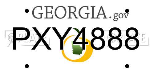 PXY4888 Georgia License Plate