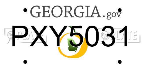 PXY5031 Georgia License Plate
