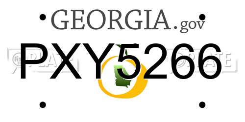 PXY5266 Georgia License Plate