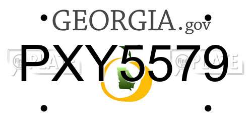 PXY5579 Georgia License Plate