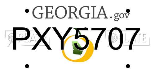 PXY5707 Georgia License Plate