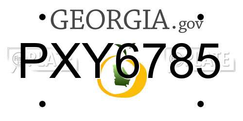 PXY6785 Georgia License Plate