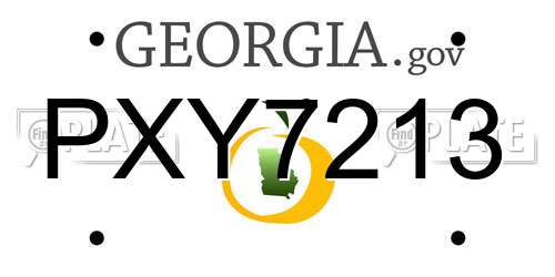PXY7213 Georgia License Plate