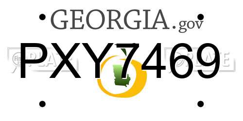 PXY7469 Georgia License Plate