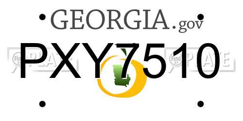 PXY7510 Georgia License Plate