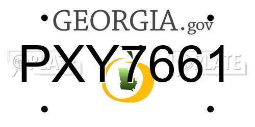 PXY7661 Georgia License Plate