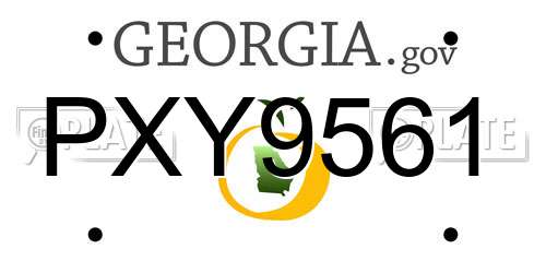 PXY9561 Georgia License Plate