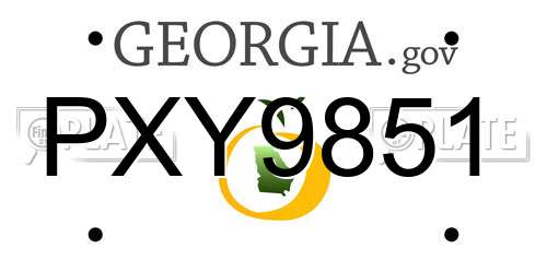 PXY9851 Georgia License Plate