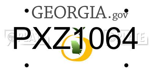 PXZ1064 Georgia License Plate