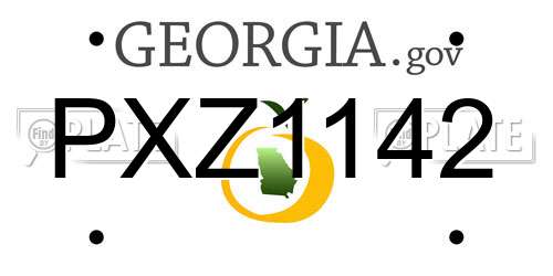 PXZ1142 Georgia License Plate