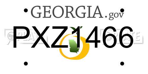 PXZ1466 Georgia License Plate