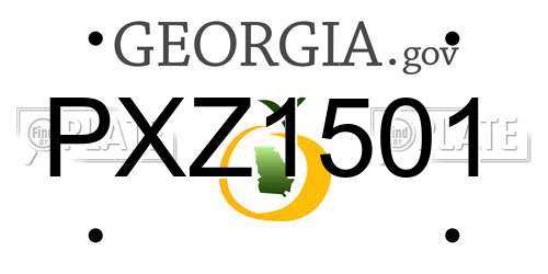 PXZ1501 Georgia License Plate