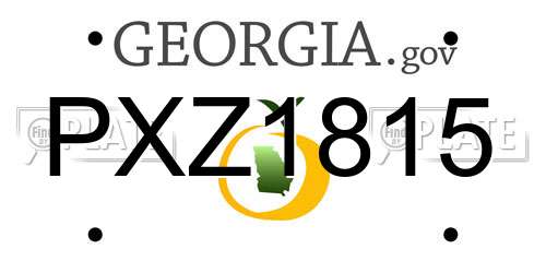 PXZ1815 Georgia License Plate