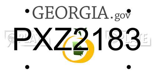 PXZ2183 Georgia License Plate
