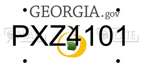 PXZ4101 Georgia License Plate