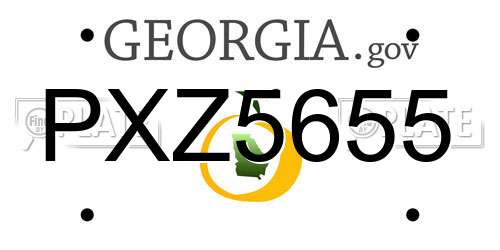 PXZ5655 Georgia License Plate