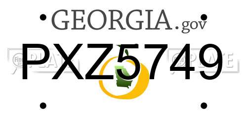 PXZ5749 Georgia License Plate