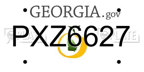 PXZ6627 Georgia License Plate