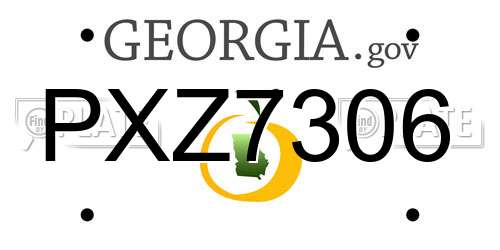 PXZ7306 Georgia License Plate