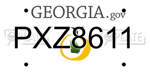 PXZ8611 Georgia License Plate