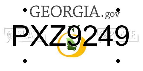 PXZ9249 Georgia License Plate