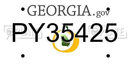 PY35425 Georgia License Plate