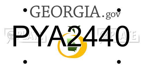 PYA2440 Georgia License Plate