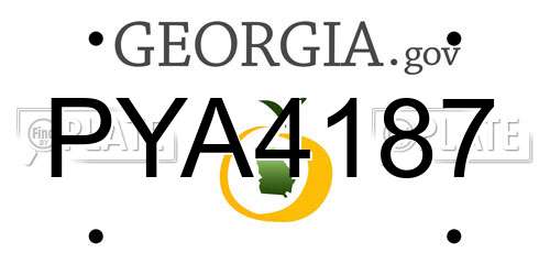 PYA4187 Georgia License Plate