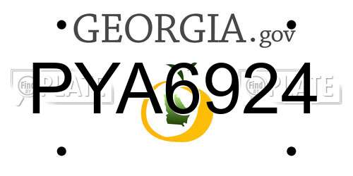 PYA6924 Georgia License Plate