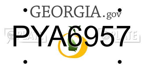 PYA6957 Georgia License Plate
