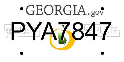 PYA7847 Georgia License Plate