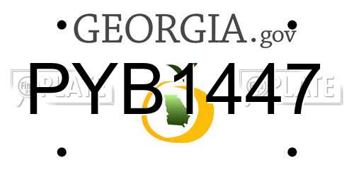 PYB1447 Georgia License Plate