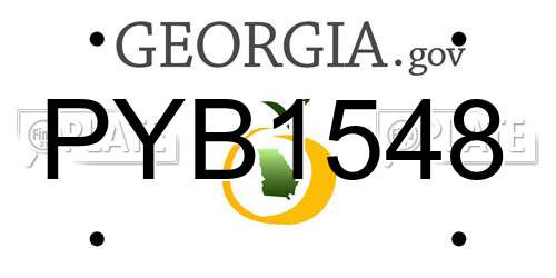PYB1548 Georgia License Plate