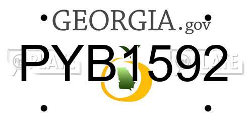 PYB1592 Georgia License Plate