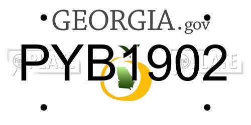PYB1902 Georgia License Plate