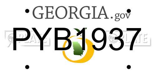 PYB1937 Georgia License Plate