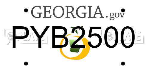 PYB2500 Georgia License Plate