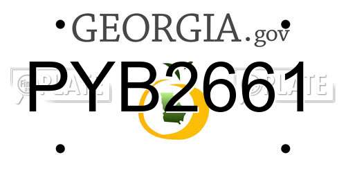 PYB2661 Georgia License Plate