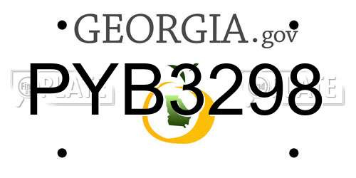 PYB3298 Georgia License Plate