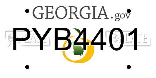 PYB4401 Georgia License Plate