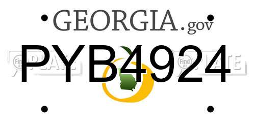 PYB4924 Georgia License Plate