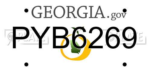 PYB6269 Georgia License Plate