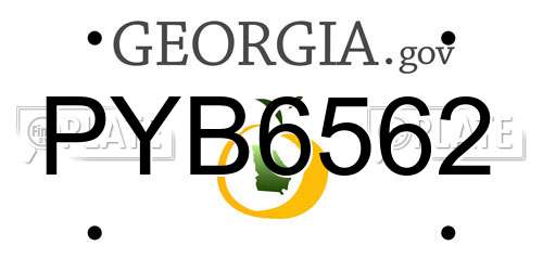 PYB6562 Georgia License Plate