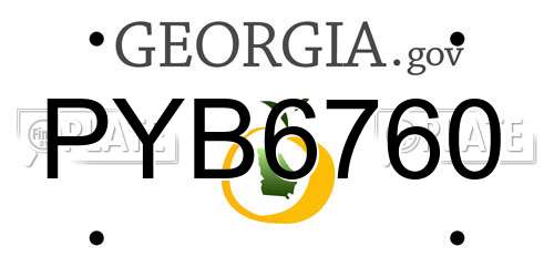 PYB6760 Georgia License Plate
