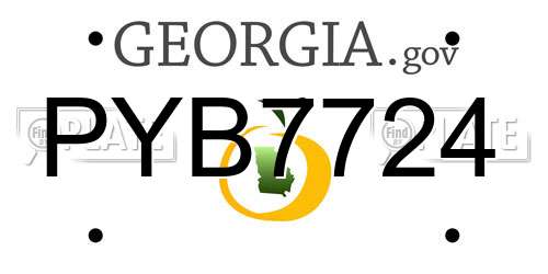 PYB7724 Georgia License Plate