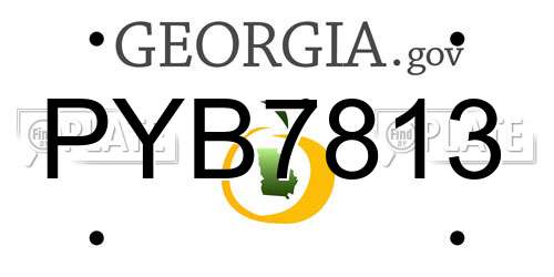 PYB7813 Georgia License Plate