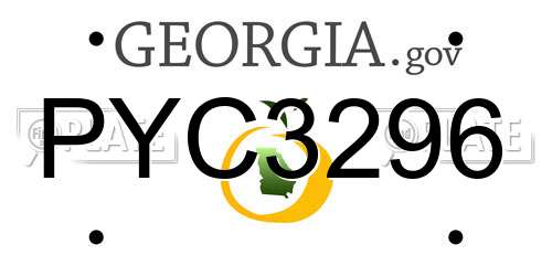 PYC3296 Georgia License Plate
