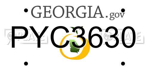 PYC3630 Georgia License Plate