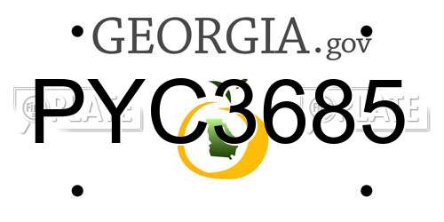 PYC3685 Georgia License Plate