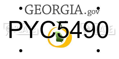 PYC5490 Georgia License Plate